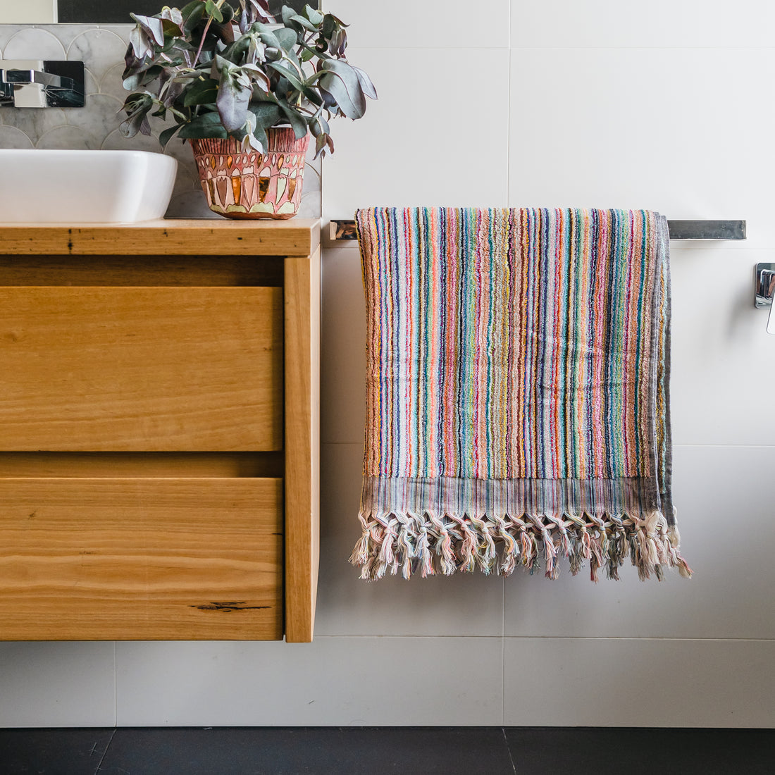 THIRSTY TOWEL CO. - Super Fine Pastel Stipe Turkish Cotton Bath Sheet Towel