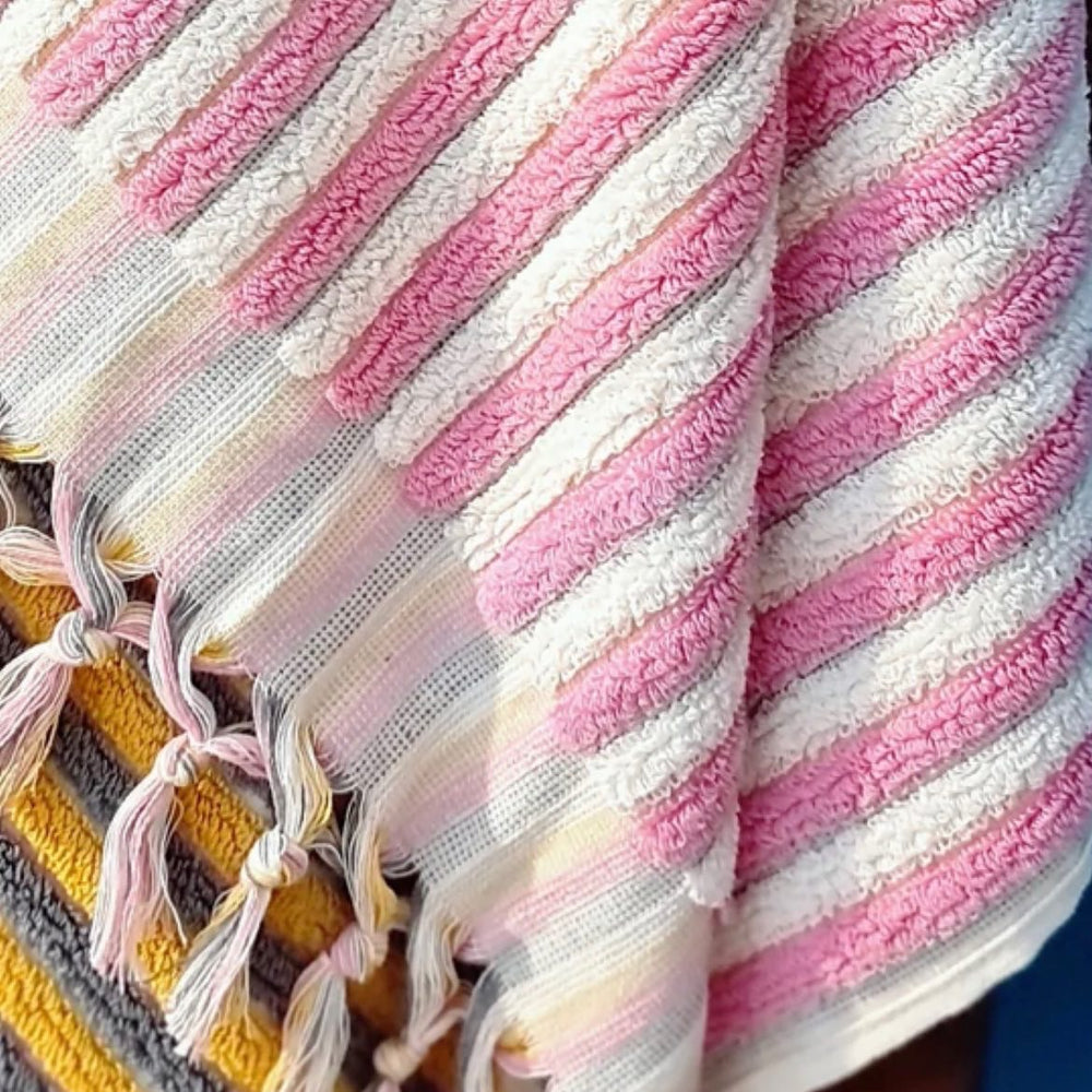 COTTON CANDY Stripe Turkish Bath Sheet Towel