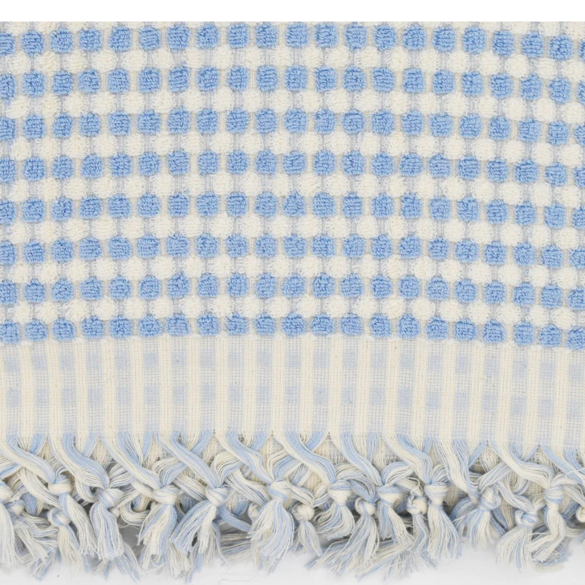 Pale Blue Dots Turkish Bath Sheet Towel 100% Cotton