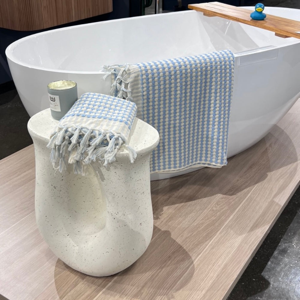 Pale Blue Dots Turkish Hand Towel with 100% Cotton