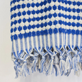 Indigo and White Dots Turkish Bath Sheet Towel