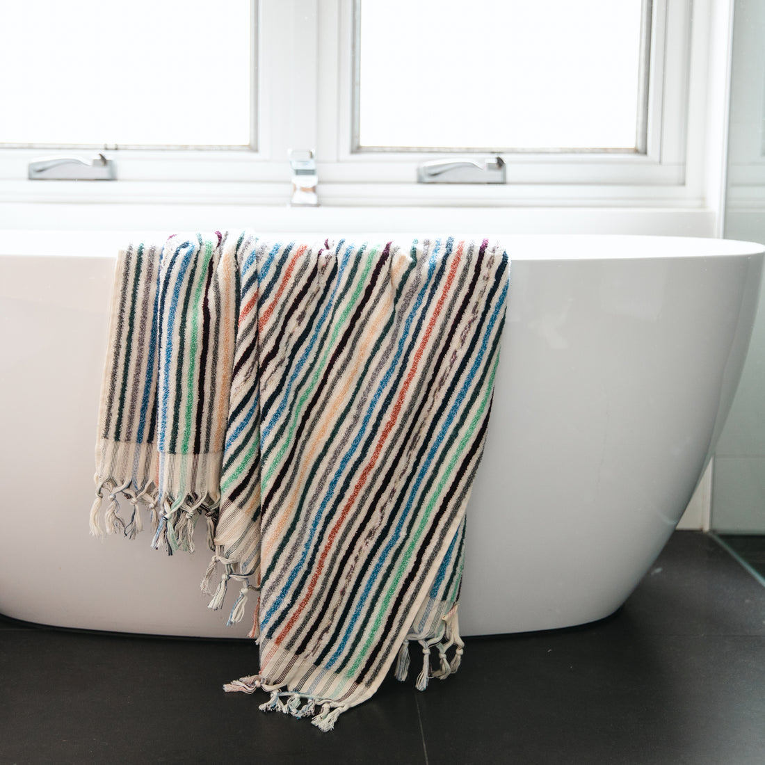 THIRSTY TOWEL CO. Limited Edition Multi EUCY Stripe Turkish Cotton Bath Sheet Towel