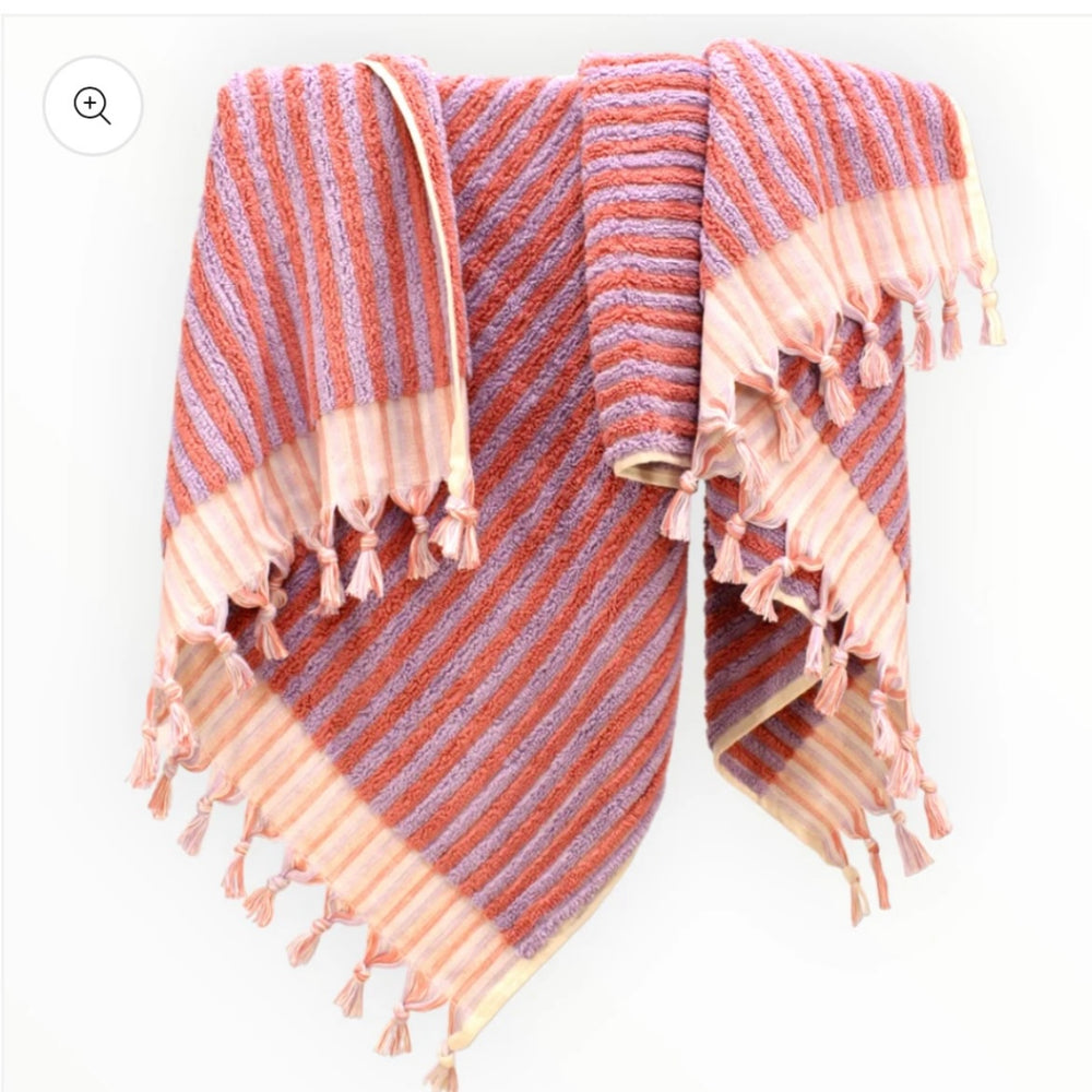 Sorbet Stripe Turkish Bath Sheet Towel 100% Cotton