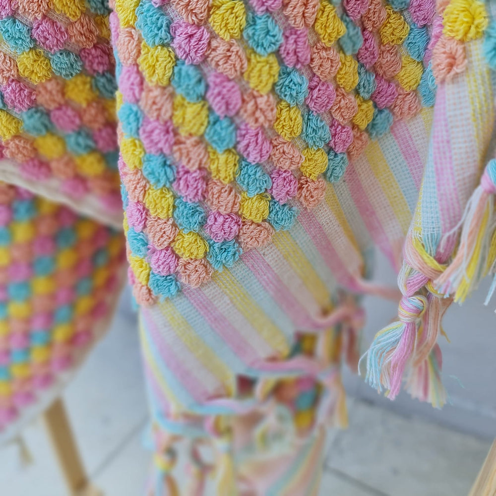 FRUIT TINGLE Pom Pom Turkish Bath Sheet Towel