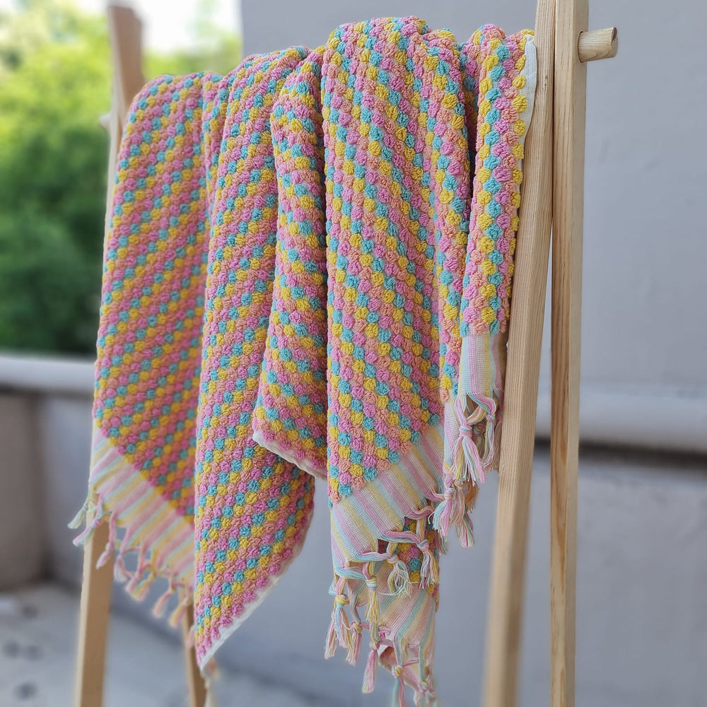 FRUIT TINGLE Pom Pom Turkish Bath Sheet Towel