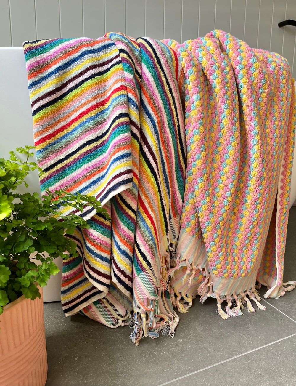 FRUIT TINGLE Pom Pom Turkish Bath Sheet Towel