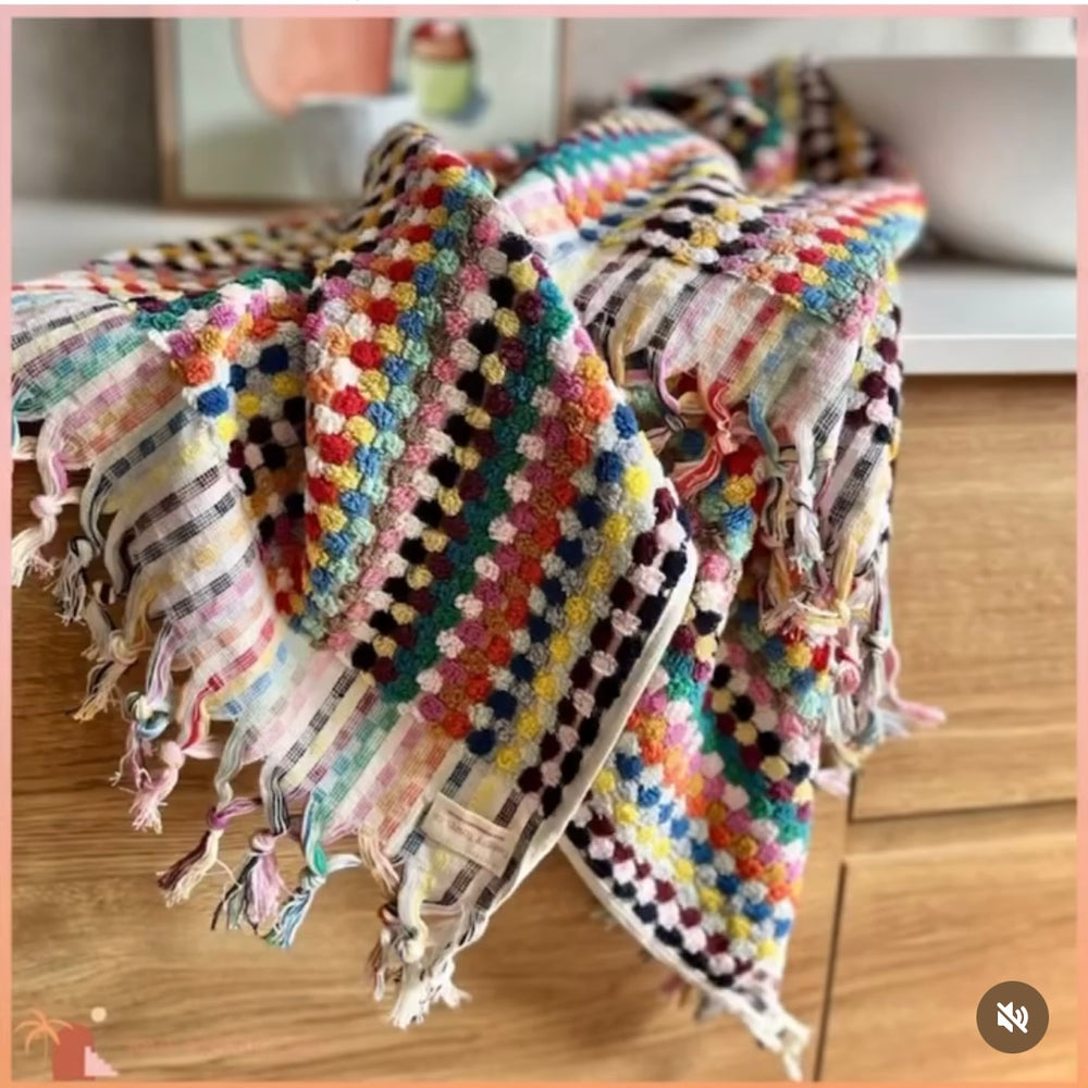 SPRINKLES Pom Pom Turkish Bath SHEET TOWEL Limited Edition