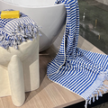 Indigo and White Dots Turkish Hand Towel