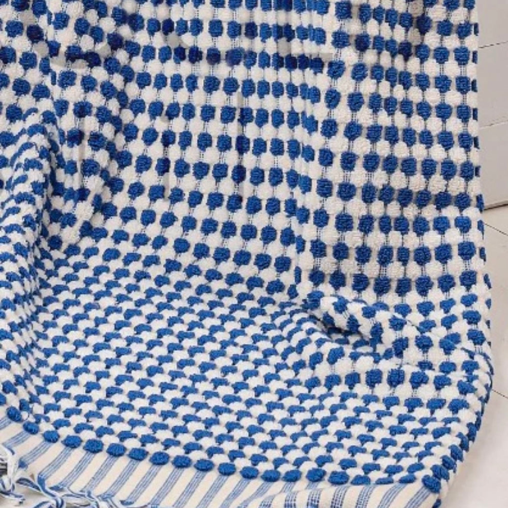 Indigo and White Dots Turkish Hand Towel