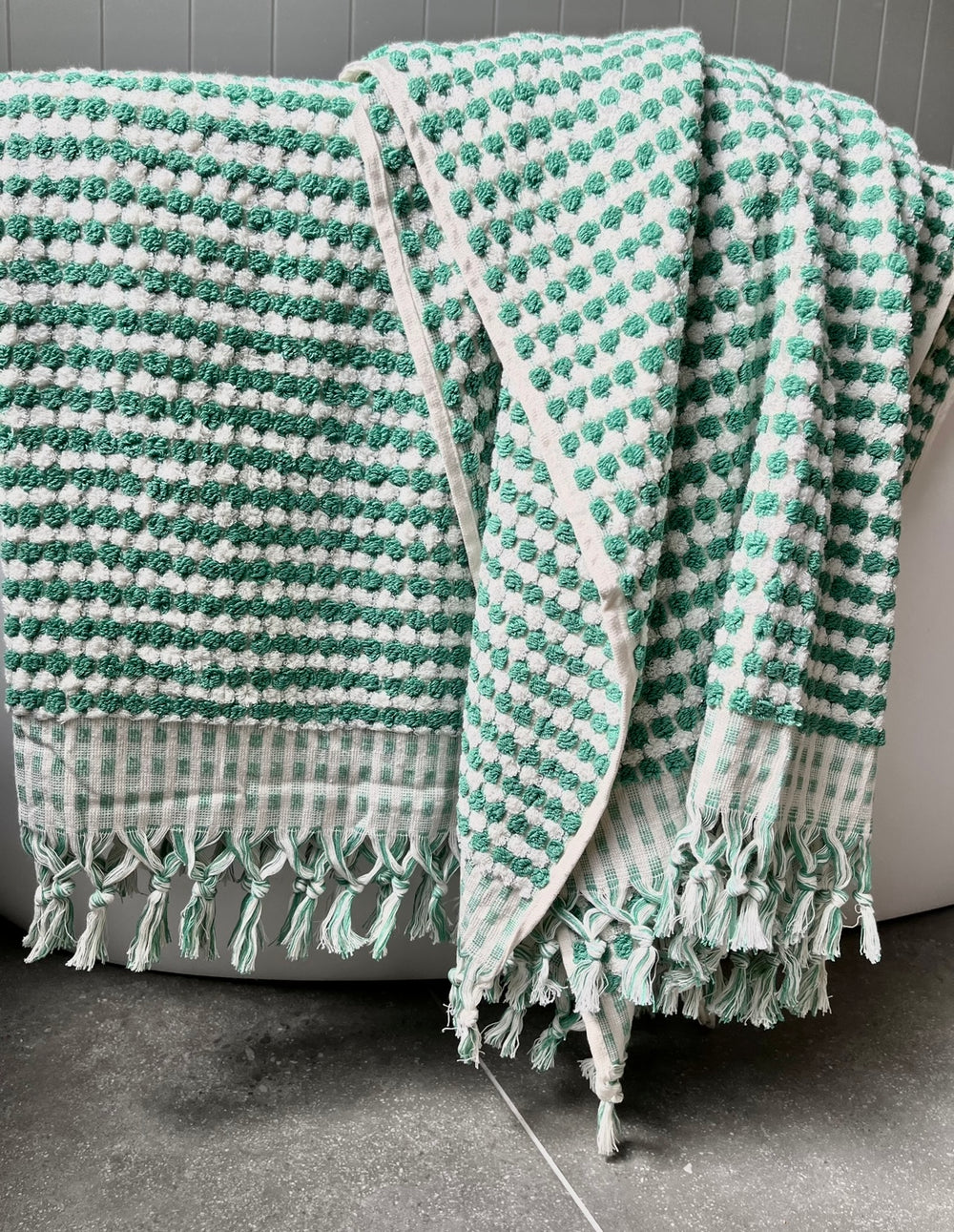 MINTIES Pom Pom Turkish Bath Sheet Towel