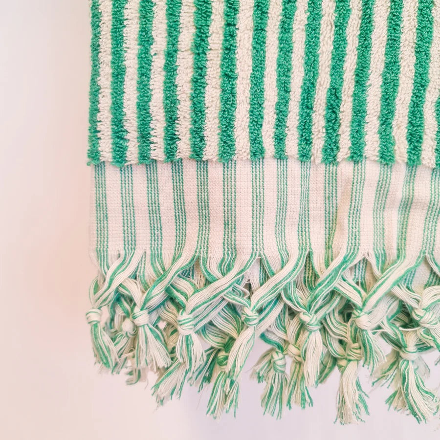 PEPPERMINT CRISP Turkish Stripe Hand Towel